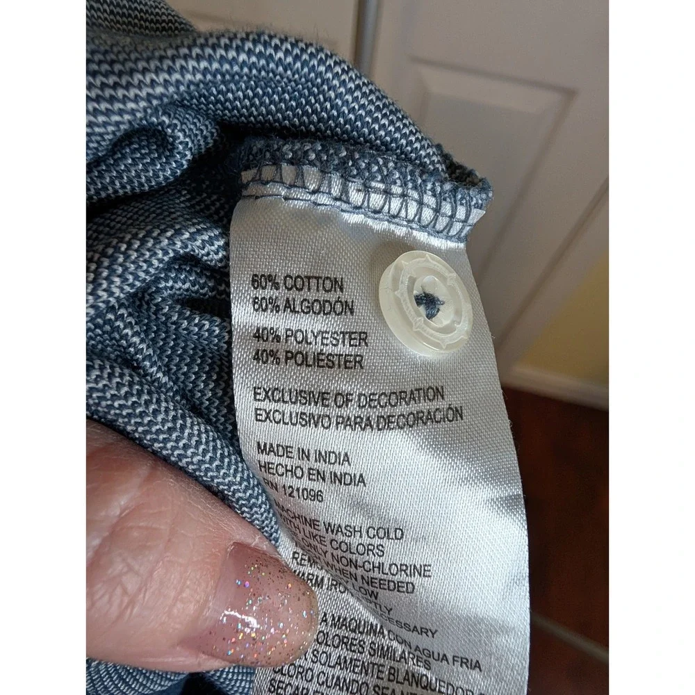English Laundry Button Down Shirt Mens Small Blue Short Sleeve Textured Pocket